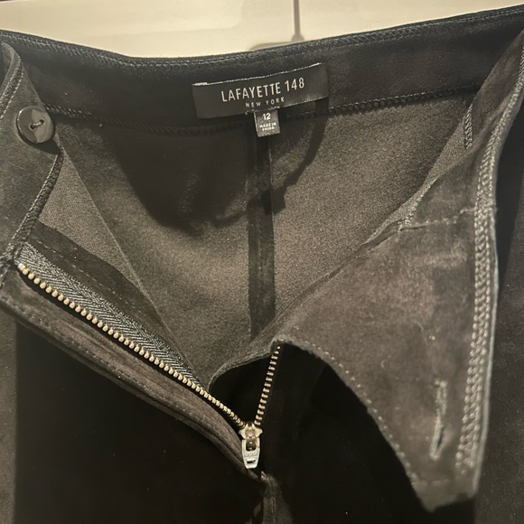 BNWT-Lafayette 148 New York blksuede leggings sz12 sm zippers on inside of legs - Picture 4 of 13